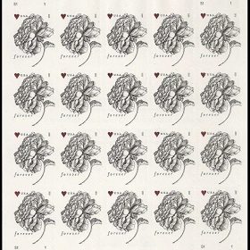 Antique Vintage Rose Forever First Class Postage Stamps