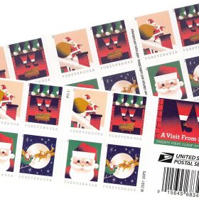 A Visit From St. Nick 2021 USPS Forever First Class Postage Stamps