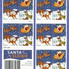 Santa and Sleigh Forever First Class Postage Stamps